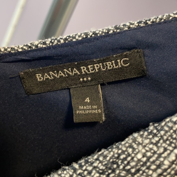 Banana Republic blue & white tweed dress, size 4 - Picture 3 of 6